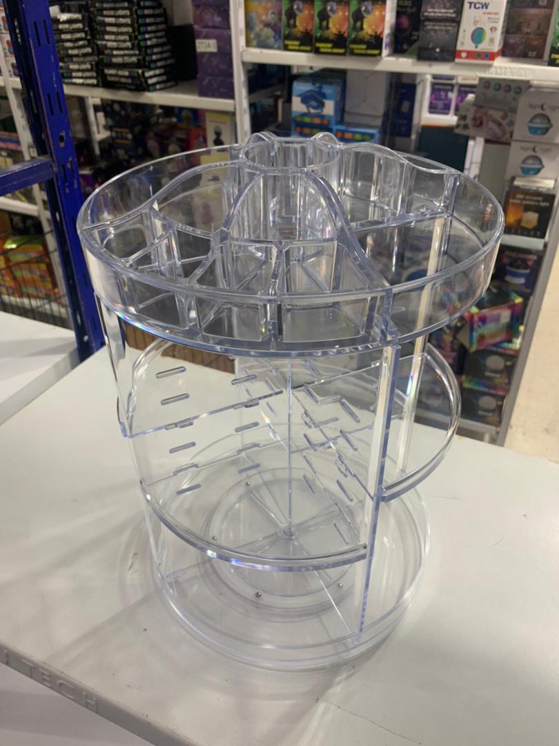 Organisateur de maquillage rotatif à 360 ° en Crystal acrylique